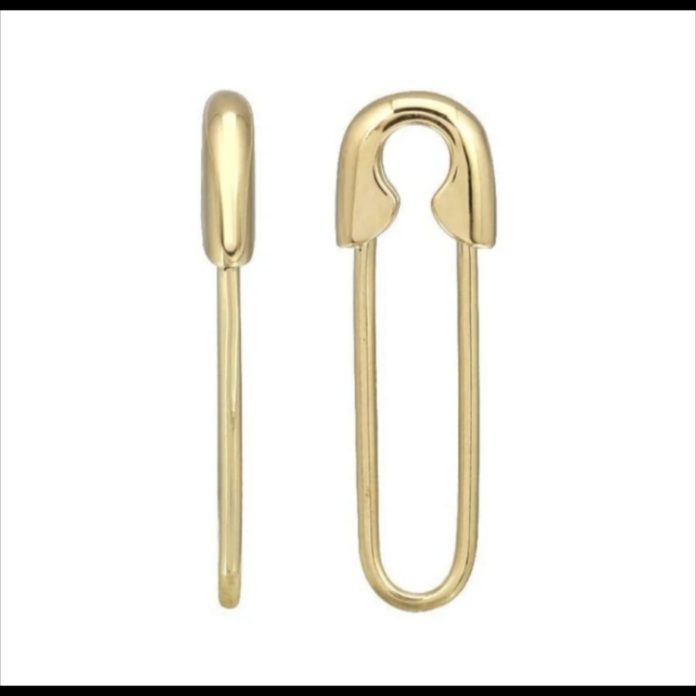 NEW Safety Pin Gold EARRINGS